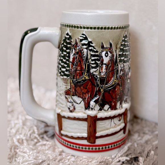 Vintage Budweiser Limited Edition Holiday Clydesdales Stein Anheuser-Busch - Picture 3 of 6